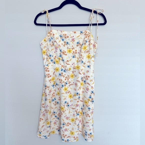 Old Navy Yellow Floral Cami Linen Pockets Dress Size S - Picture 2 of 9